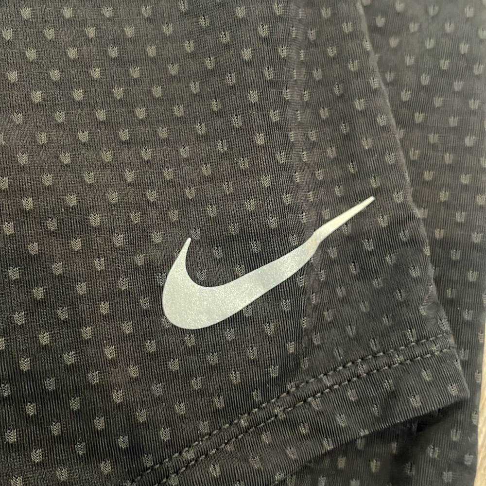 Nike Black Racerback Athletic Tank Top with White Swoosh - Picture 3 of 3